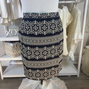 Chaus size 16 true wrap skirt, black and tan, gorgeous, office, demure #3120